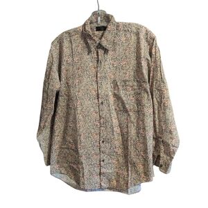 Le Morse Men’s Long Sleeve Button Down Shirt Floral Paisley Print Casual Dress